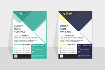 Real estate flyer design. Real estate flyer for rent and sale. Fully editable vector file.