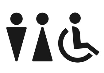 シンプルでフラットなトイレピクトグラムイラスト