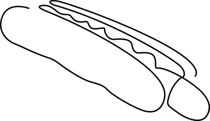 hotdog line art logo one line