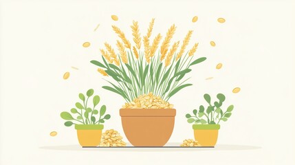 Sprouted Grains Month, illustration