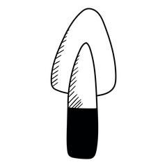 Hand drawn doodle shovel on a white background.