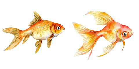 Fototapeta premium Goldfish illustration in vibrant colors, showcasing aquatic beauty and grace