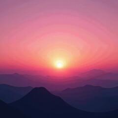 Obraz premium Gentle pink and orange sunset, expansive sky panorama, soft light, vibrant, evening, calm