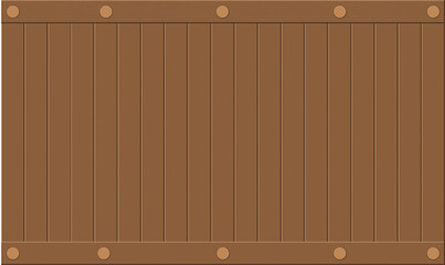 Wood illustration with minimalist design, featuring vertical wooden planks with horizontal wooden frame, Suitable for background, game design, texture, or other graphic elements.