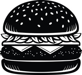 Burger Silhouette, Vector Design