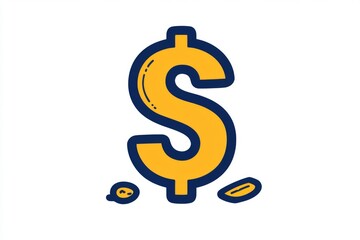 Obraz premium Dollar sign with falling coins representing financial concept