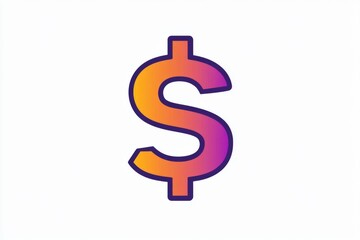 Obraz premium Stylized dollar sign with gradient color and rounded edges