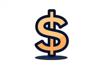 Obraz premium Minimalist outlined dollar symbol with a clean financial concept