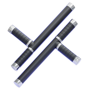 PNG 3D tonfa illustration isolated on a white background