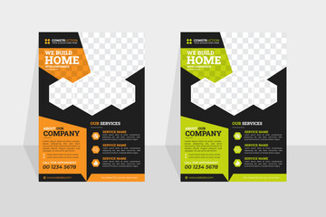 Contraction Flyer design. Vector file and fully editable.