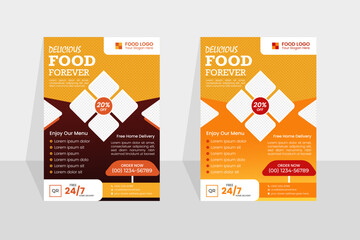 Food flyer design. Modern and clean food flyer design, fully editable vector file.