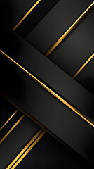 Black background with golden stripes and geometric shapes, a dark gray color scheme
