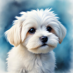 Maltese dog portrait 