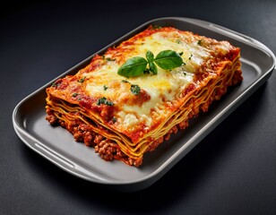 Fotografía de estudio profesional Imagen de lasaña, magnífica lasaña elaborada con auténtica receta italiana, estilo ultrarrealista, realista, 4k