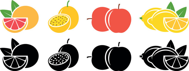 Fruit logo. Isolated fruit on white background
