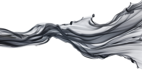 Dynamic Grey Fabric In Motion. A Flowy, Ethereal Design Element