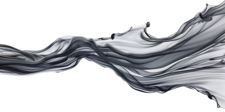 Dynamic Grey Fabric In Motion. A Flowy, Ethereal Design Element