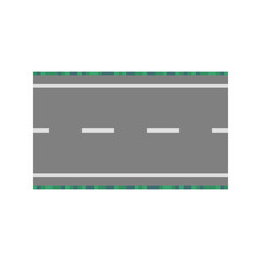 Pixel illustration of a seamless road