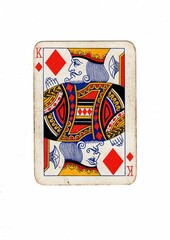 Obraz premium An antique playing card centred on a white background.