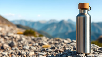 Adventure-Ready Water Bottle Mockup for Outdoor Brands