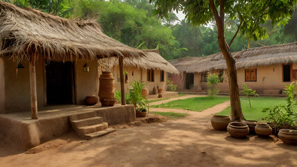beautiful indian village hut 