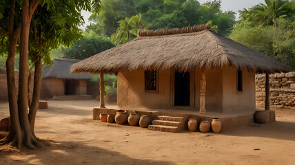 beautiful indian village hut 