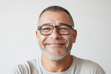Smiling Man in Glasses, Studio Portrait