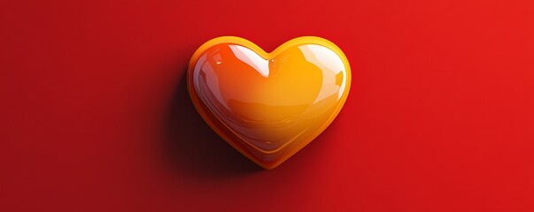A heart emoji isolated on a bold red background.