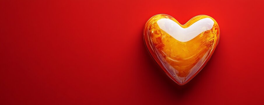 A heart emoji isolated on a bold red background. - Powered by Adobe
