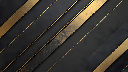 Obraz premium Black background with golden stripes and geometric shapes, a dark gray color scheme 