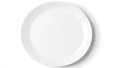 a blank menu on an elegant plate mockup, top view on a white background with copy space for text or design. Web banner showing the layout and shape of a restaurant table setting card.