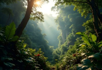 Obraz premium Earth's beauty and diversity is portrayed through depiction of a harmonious blend of natural wonders, ecosystems,