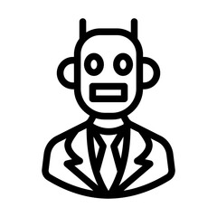 robot businessman outline style
