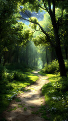 Fototapeta premium enchanted forest with starry night