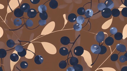 Beautiful Autumnal Berry Pattern Design for Home Decor