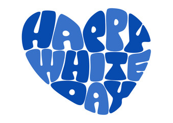 ホワイトデーのハート型レトロポップな文字