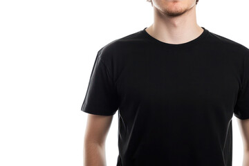 Obraz premium man in black tshirt isolated