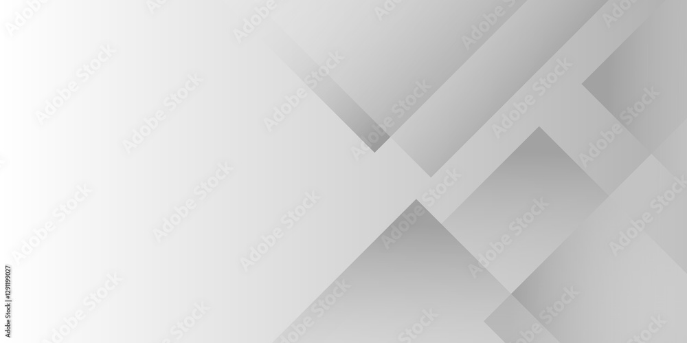 Leinwandbilder Modern Abstract white and gray transparent background with triangles' shapes. Space futuristic design concept. Decorative web layout or poster, banner. white paper texture gray background. vector.	