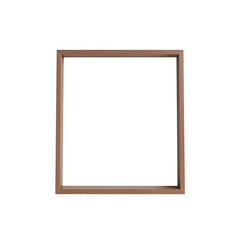 Simple thin brown wooden frame with square shape and clean edges, perfect for displaying artwork or photos