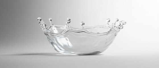 Water crown splash on neutral background