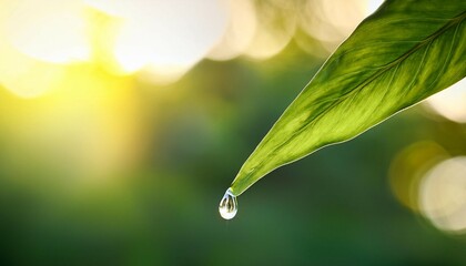 natural essential oil dropping from a leaf