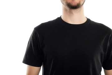 Obraz premium man in black tshirt isolated