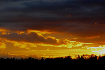 Fototapeta premium Sonnenuntergang mit KI bearbeitet