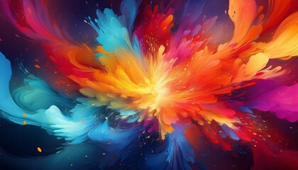 Obraz premium vibrant color explosion abstract art background for creative projects