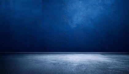 dark blue wall texture background with concrete floor and empty room with minimalist design