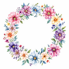 Watercolor Floral Wreath, Wreath Clipart Watercolor, Pastel Pink Flowers Wedding Clipart Wild Floral Clipart	
