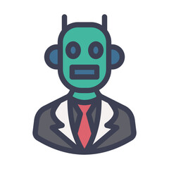 robot businessman filled style
