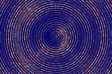 Blue, red, green, yellow colorful halftone festival background. Radial halftone gradient background. Fading effect polka dot multicolor background for fabric, banner, poster, web, wallpaper and more.