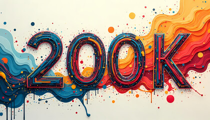 200K Celebration: Colorful Abstract Art
