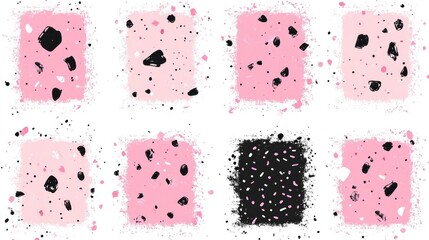 Pink & Black Abstract Splashes: Design Textures for Creative Projects
